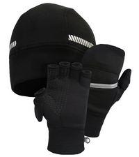 Men''s Gift Set with a Reflective Beanie and Convertible Mittens