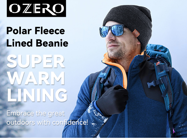 winter beanie hat for men and women with warm fuzzy lining