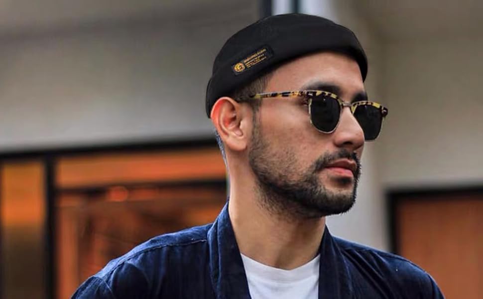 Men Women Hats Docker Cap Hats Beanie Worker Hat Rolled Cuff Retro Brimless Hat with Adjustable