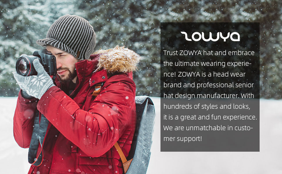ZOWYA billed beanie for men winter