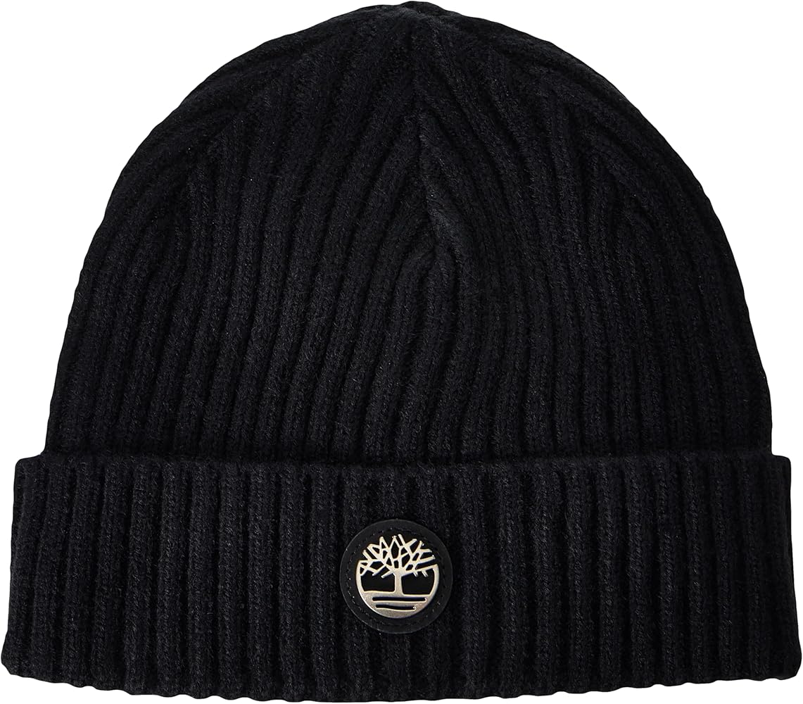 Timberland Mens Ribbed Watch Cap With Logo Plate
