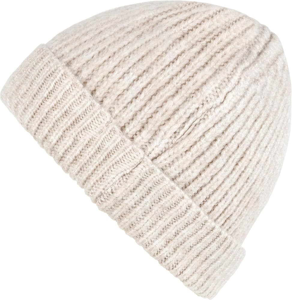 Lilax Rib Knit Women and Men's Beanie, Soft and Warm Cuff Winter Beanie Hat