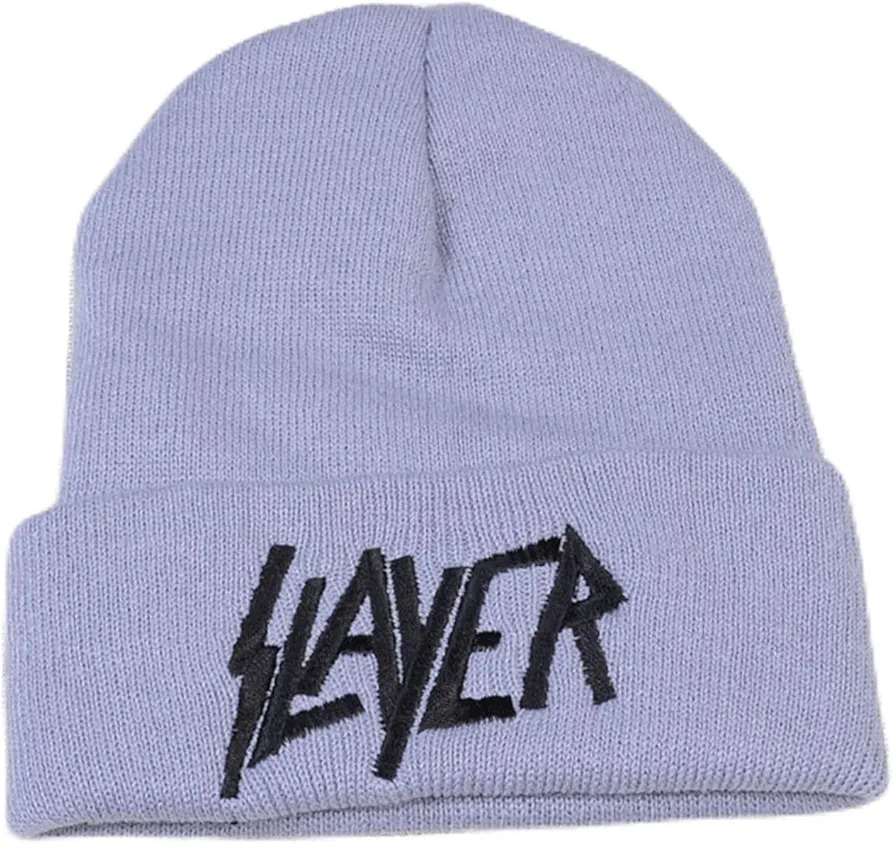 1pcs Rock Cap Men Women Warm Winter Cotton Knitted Hat Embroidery Letter Style Hip Hop Skullies Beanies Ski Cap (Color : Gray, Size : 1)