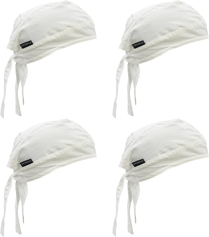 Cotton Doo Rag Skull Cap Sweat Wicking Head Wraps Breathable Helmet Liner Beanie Dew Rags for Men
