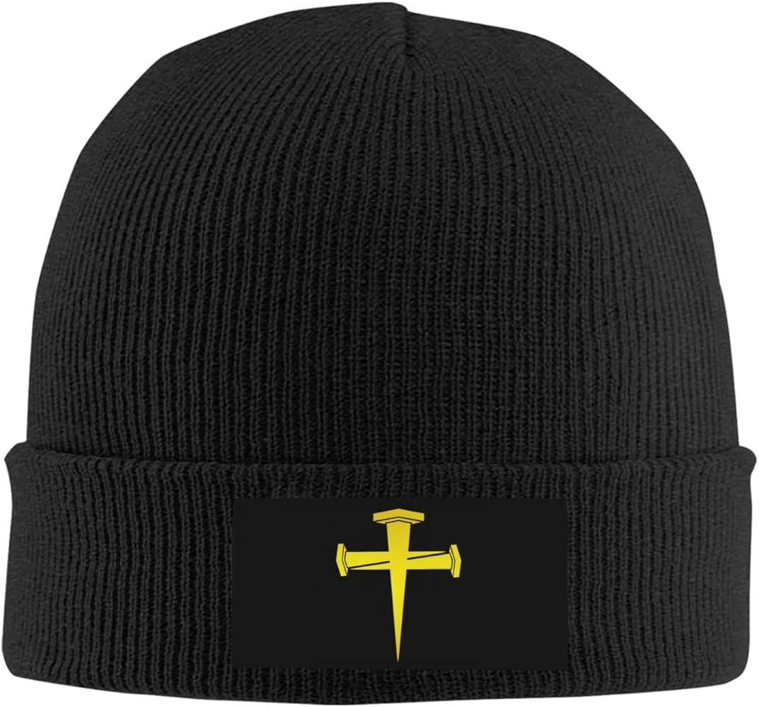 3 Nails Cross Beanie Hat Winter Warm Skull Beanie for Men Women